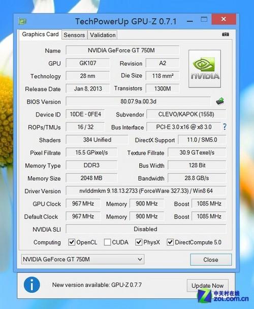NVIDIA GeForce GT 750M的显卡为什么跑分才两万?笔记本gt750m显卡怎么样-图1 NVIDIA GeForce GT 750M的显卡为什么跑分才两万?笔记本gt750m显卡怎么样-图1